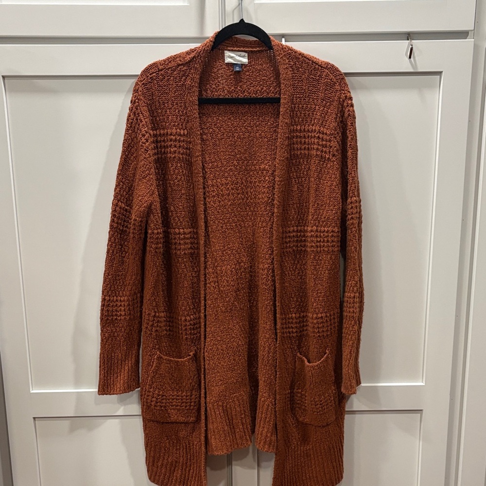 Universal Thread Warm Brown Open-Front Cardigan